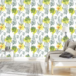 Papier Peint Plantes De Lavande Verte – Image 3