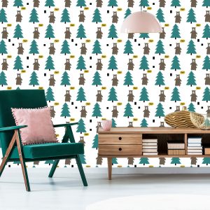 Papier Peint Arbre Vert Forêt Chambre D'enfant – Image 6