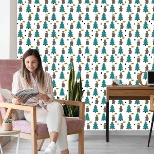 Papier Peint Arbre Vert Forêt Chambre D'enfant – Image 7