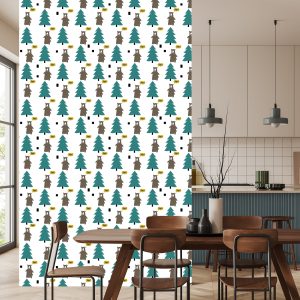 Papier Peint Arbre Vert Forêt Chambre D'enfant – Image 4