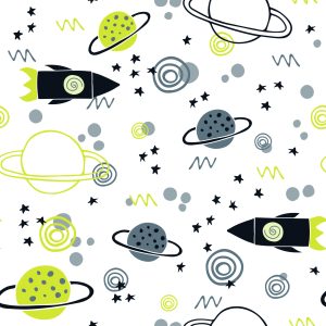 Papier Peint Planet Rocket Space Pour Chambre D'enfant – Image 1
