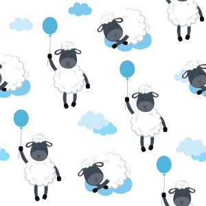 Papier Peint Moutons Avec Des Ballons – Image 1