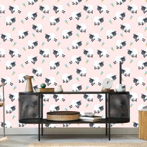 Papier Peint Moutons Avec Des Fleurs – Image 5