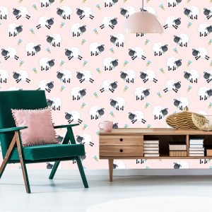 Papier Peint Moutons Avec Des Fleurs – Image 6