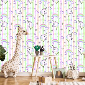 Papier Peint Pour Les Enfants - Belle Licorne Colorée – Image 5