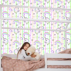 Papier Peint Pour Les Enfants - Belle Licorne Colorée – Image 7