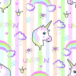 Papier Peint Pour Les Enfants - Belle Licorne Colorée – Image 1