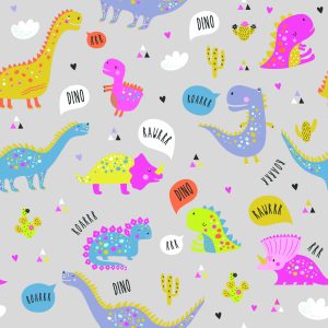 Papier Peint Pour Les Enfants Colorful Nature Fleurs Dinosaures – Image 1