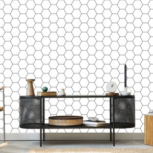 Papier Peint Motif Géométrique - Hexagone – Image 5