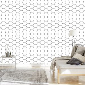 Papier Peint Motif Géométrique - Hexagone – Image 3