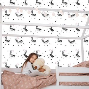 Papier Peint Pour Bébé Fille Animaux Zebra Stars – Image 7