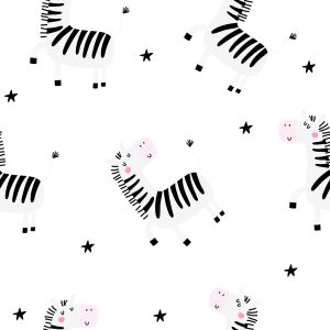 Papier Peint Pour Bébé Fille Animaux Zebra Stars – Image 1