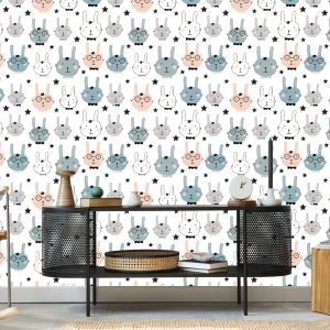 Papier Peint Lapins Avec Des Étoiles Sur Le Fond – Image 5