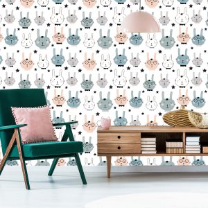 Papier Peint Lapins Avec Des Étoiles Sur Le Fond – Image 6