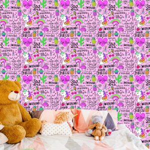 Papier Peint Pour Les Enfants - Animaux, Fruits Et Arc-En-Ciel – Image 6