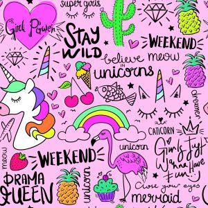 Papier Peint Pour Les Enfants - Animaux, Fruits Et Arc-En-Ciel – Image 1