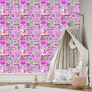 Papier Peint Pour Les Enfants - Animaux, Fruits Et Arc-En-Ciel – Image 3