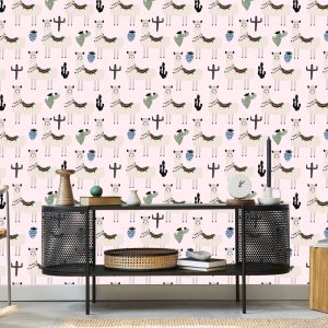 Papier Peint Les Cactus Animaux Lama Pour Une Chambre De Bébé – Image 5
