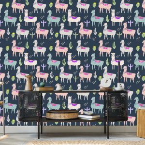 Papier Peint Animaux, Plantes, Chambre D'enfant Avec Lamas – Image 5