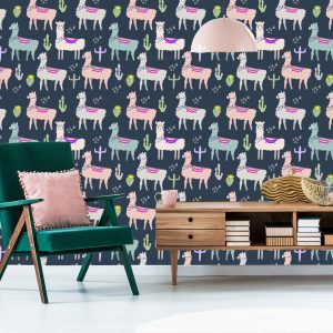Papier Peint Animaux, Plantes, Chambre D'enfant Avec Lamas – Image 6