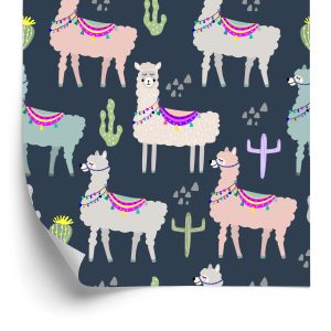 Papier Peint Animaux, Plantes, Chambre D'enfant Avec Lamas – Image 2