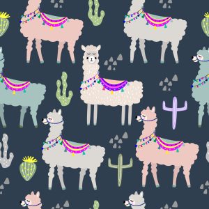 Papier Peint Animaux, Plantes, Chambre D'enfant Avec Lamas – Image 1