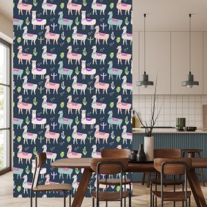 Papier Peint Animaux, Plantes, Chambre D'enfant Avec Lamas – Image 4