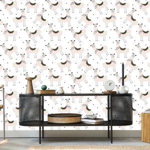 Papier Peint Animaux De La Nature Pour Une Chambre De Bébé Lama – Image 5