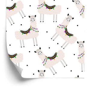 Papier Peint Animaux De La Nature Pour Une Chambre De Bébé Lama – Image 2