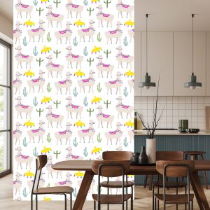 Papier Peint Animaux Cactus Pour La Chambre De Bébé D'un Lama – Image 4