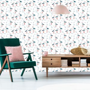 Papier Peint Pour Les Enfants, Des Oiseaux Au Style Scandinave – Image 6