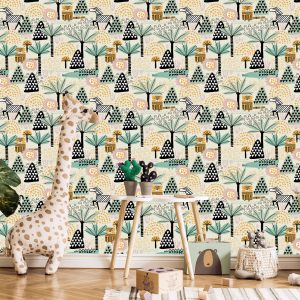 Papier Peint Pour Un Garçon, Les Animaux D'un Palmier – Image 5