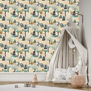 Papier Peint Pour Un Garçon, Les Animaux D'un Palmier – Image 3