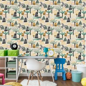 Papier Peint Pour Un Garçon, Les Animaux D'un Palmier – Image 4