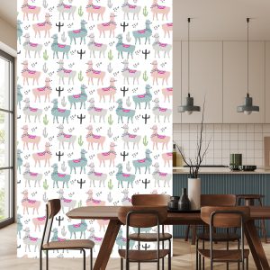 Papier Peint Coloré Dans Lama Animaux Chambre D'enfant – Image 4