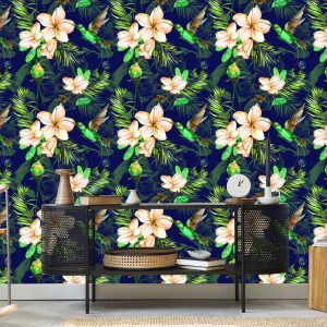 Papier Peint Plantes Tropicales Et Oiseaux – Image 5
