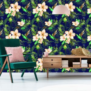 Papier Peint Plantes Tropicales Et Oiseaux – Image 6