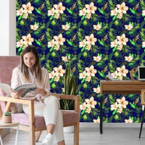 Papier Peint Plantes Tropicales Et Oiseaux – Image 7