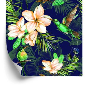 Papier Peint Plantes Tropicales Et Oiseaux – Image 2