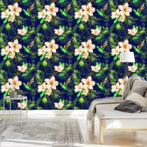 Papier Peint Plantes Tropicales Et Oiseaux – Image 3