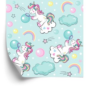 Papier Peint Pour Les Enfants - Jouer Aux Licornes – Image 2