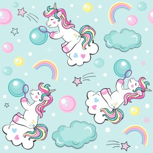 Papier Peint Pour Les Enfants - Jouer Aux Licornes – Image 1