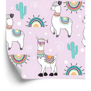 Papier Peint Pour Chambre D'enfant Lama Cacti Plantes – Image 2