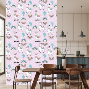 Papier Peint Pour Chambre D'enfant Lama Cacti Plantes – Image 4