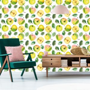 Papier Peint Fruits, Apple, Feuilles, Cuisine Verte – Image 6