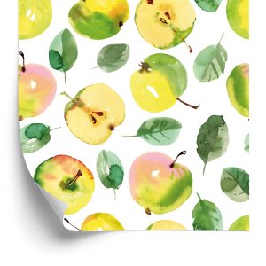 Papier Peint Fruits, Apple, Feuilles, Cuisine Verte – Image 2