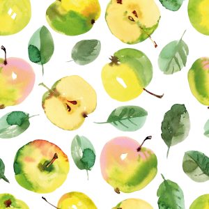 Papier Peint Fruits, Apple, Feuilles, Cuisine Verte – Image 1