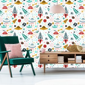 Papier Peint Étoiles Vaisseaux Spatiaux Chambre D'enfants – Image 6