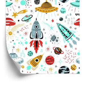 Papier Peint Étoiles Vaisseaux Spatiaux Chambre D'enfants – Image 2