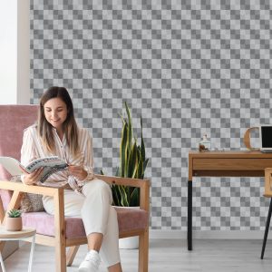 Papier Peint Treillis Abstrait Gris – Image 7